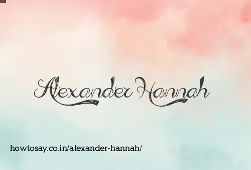 Alexander Hannah