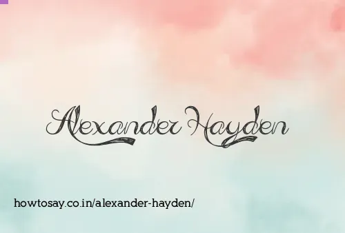 Alexander Hayden