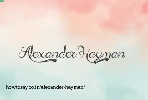 Alexander Hayman