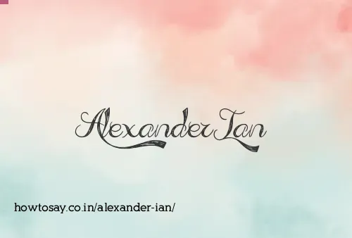 Alexander Ian