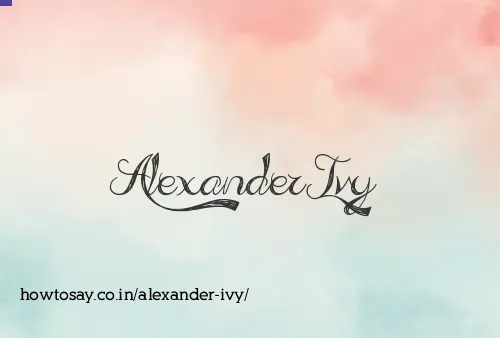 Alexander Ivy