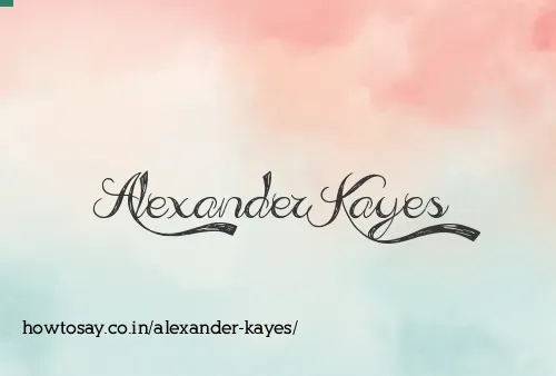 Alexander Kayes