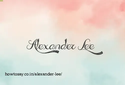 Alexander Lee