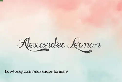 Alexander Lerman