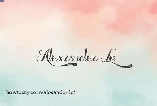 Alexander Lo