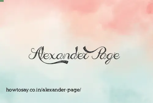 Alexander Page