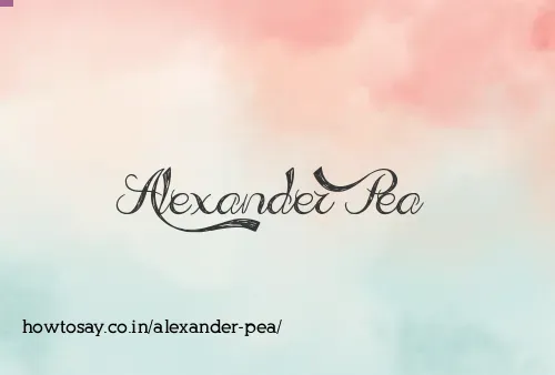 Alexander Pea