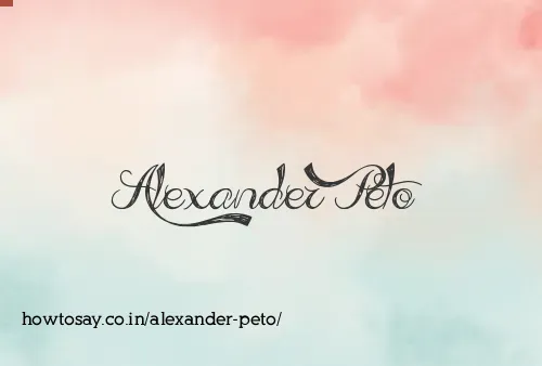Alexander Peto