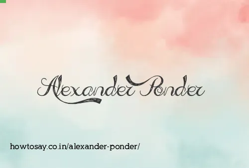 Alexander Ponder