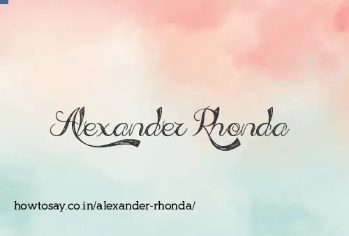 Alexander Rhonda