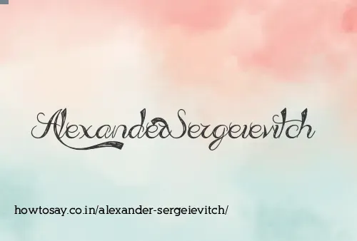 Alexander Sergeievitch