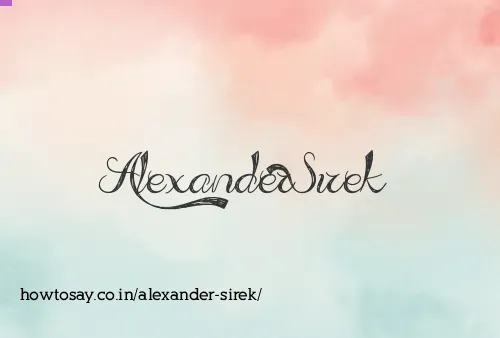 Alexander Sirek