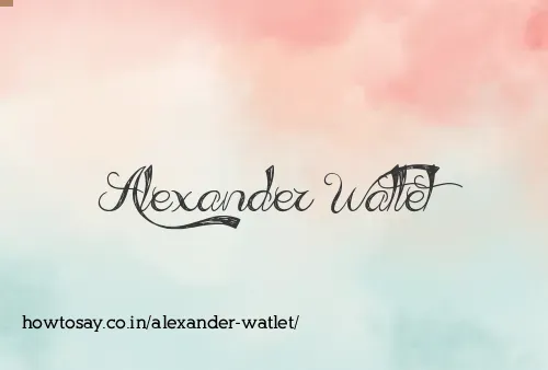 Alexander Watlet