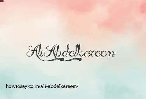 Ali Abdelkareem