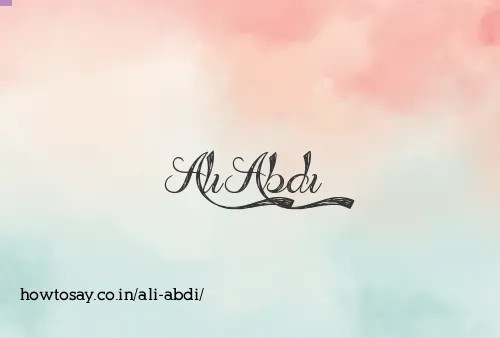 Ali Abdi