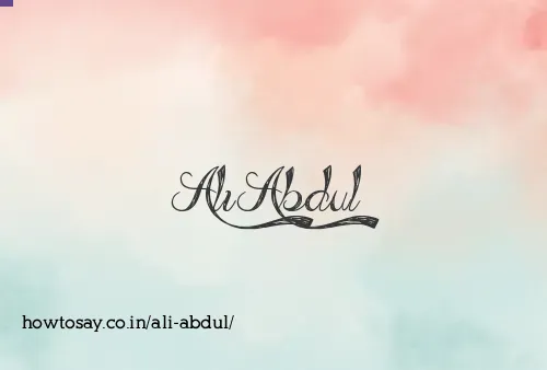 Ali Abdul