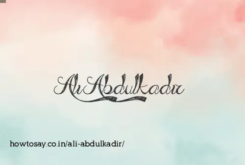 Ali Abdulkadir