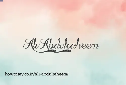 Ali Abdulraheem