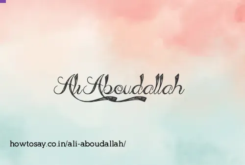 Ali Aboudallah