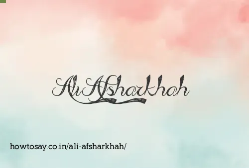 Ali Afsharkhah