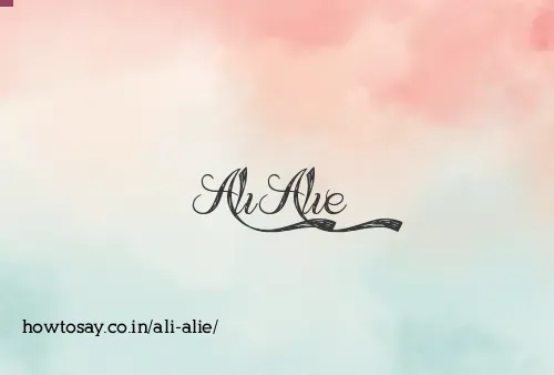 Ali Alie