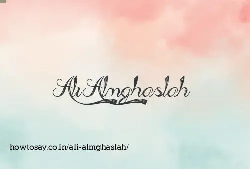 Ali Almghaslah