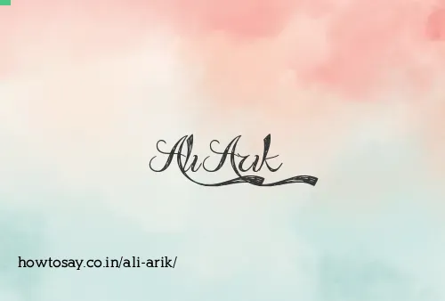 Ali Arik