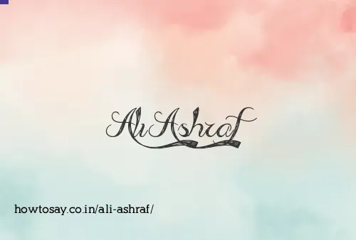 Ali Ashraf