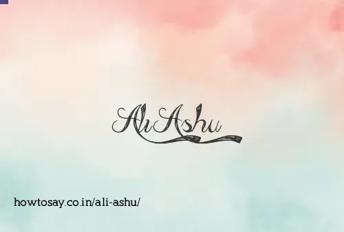 Ali Ashu