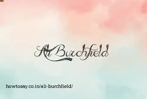 Ali Burchfield