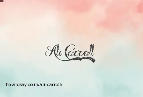 Ali Carroll