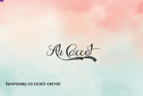 Ali Carrot