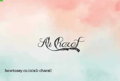 Ali Charaf