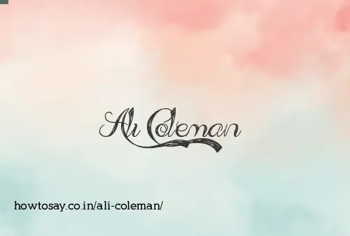 Ali Coleman