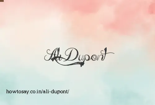 Ali Dupont