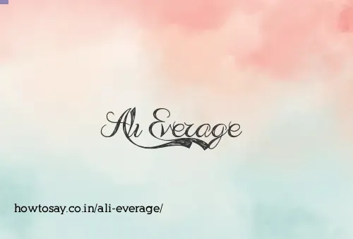 Ali Everage