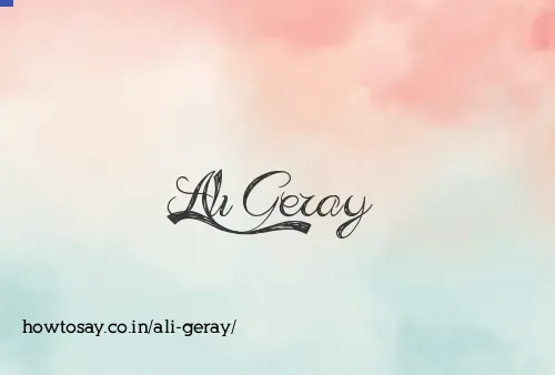 Ali Geray