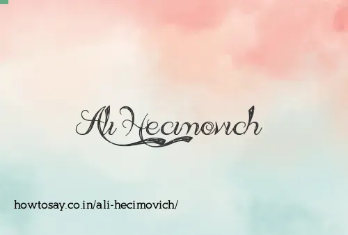 Ali Hecimovich