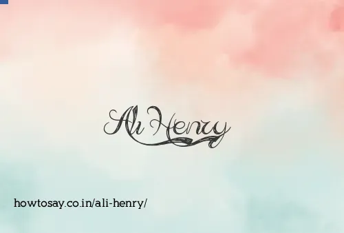 Ali Henry