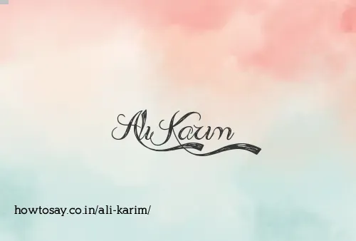 Ali Karim
