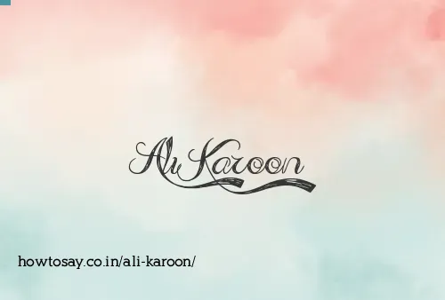 Ali Karoon