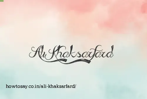 Ali Khaksarfard
