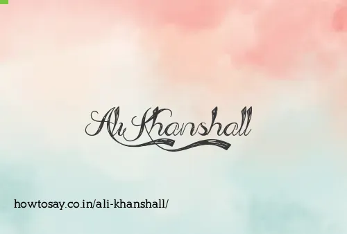 Ali Khanshall