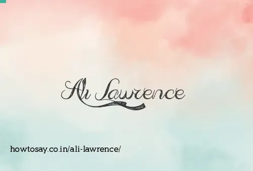 Ali Lawrence