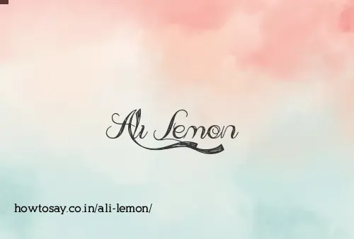 Ali Lemon