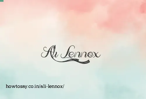 Ali Lennox