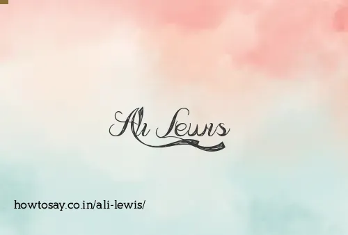 Ali Lewis