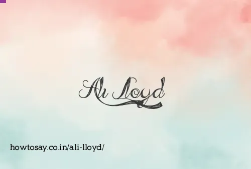 Ali Lloyd