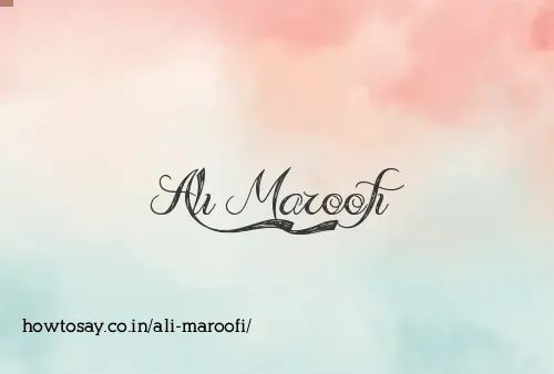 Ali Maroofi