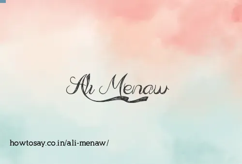 Ali Menaw